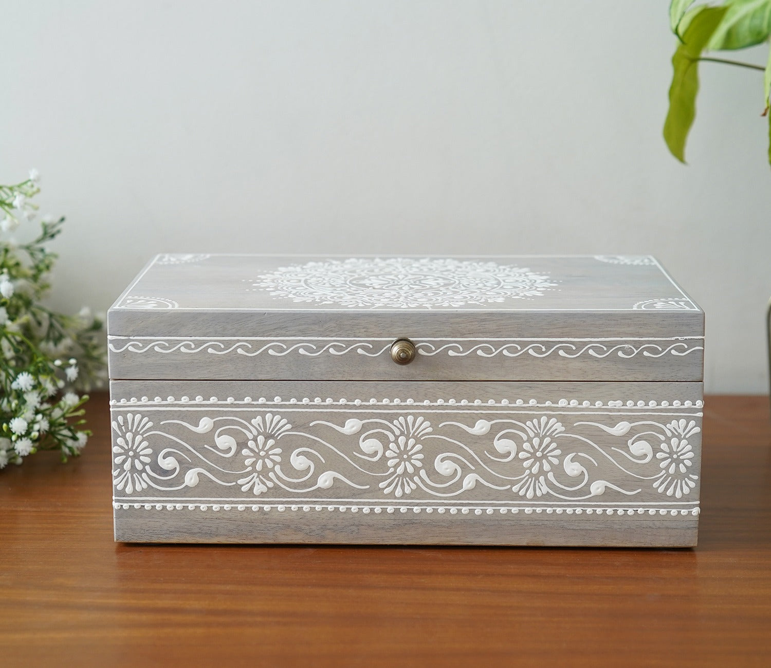 Ira Traditional Designer Hand Painted Wooden Jewellery Box