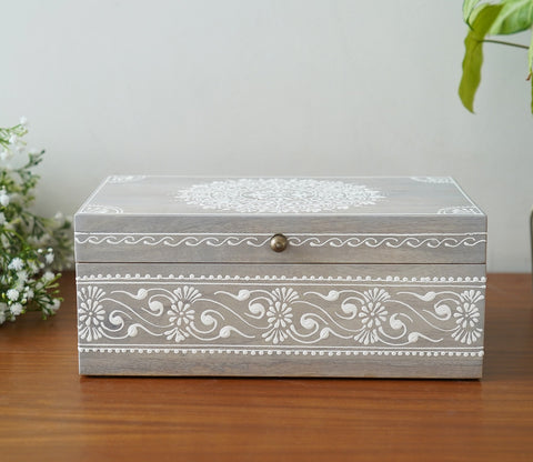 Ira Traditional Designer Hand Painted Wooden Jewellery Box