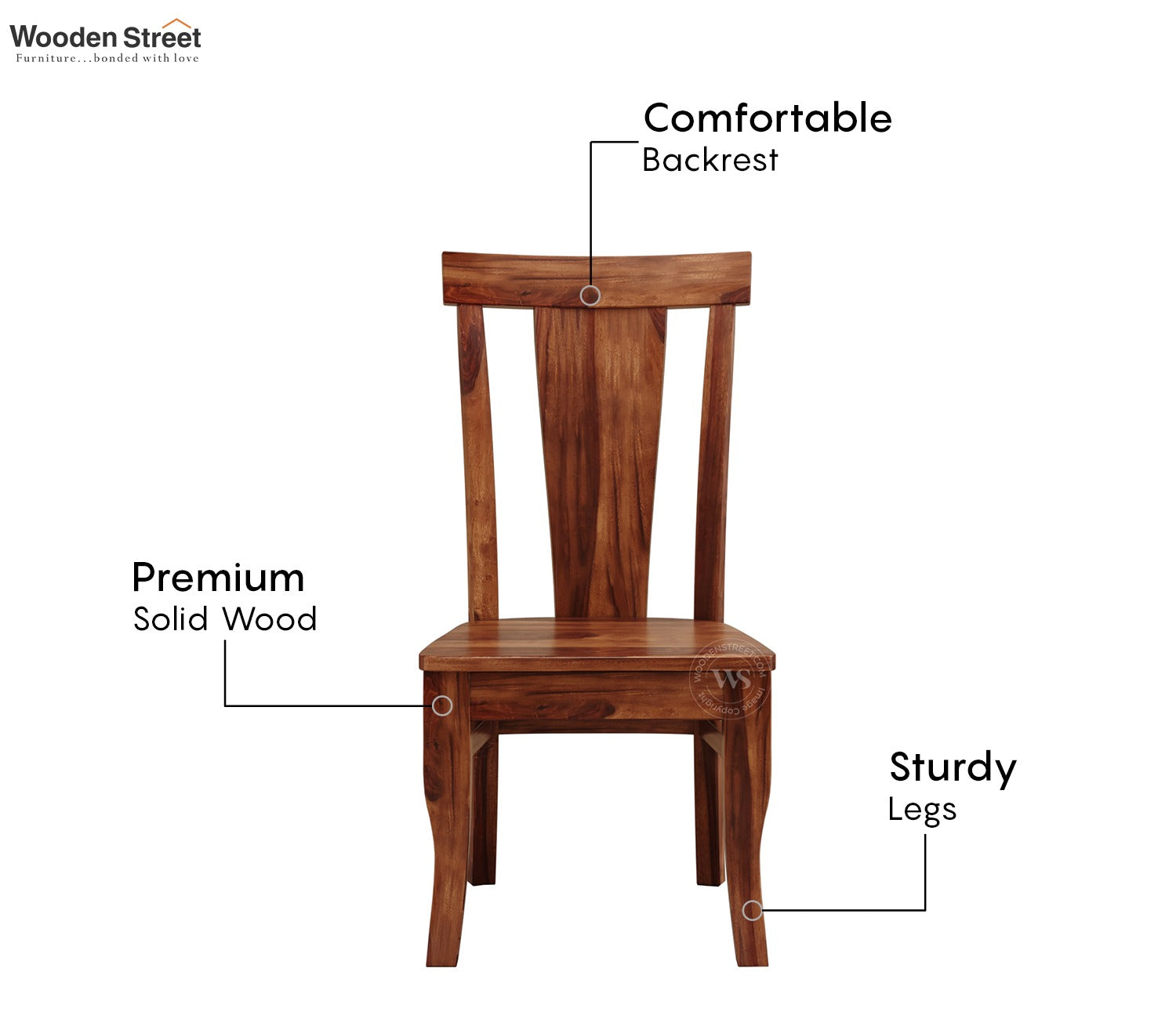 Sofie Dining Chair without Fabric (Honey Finish)