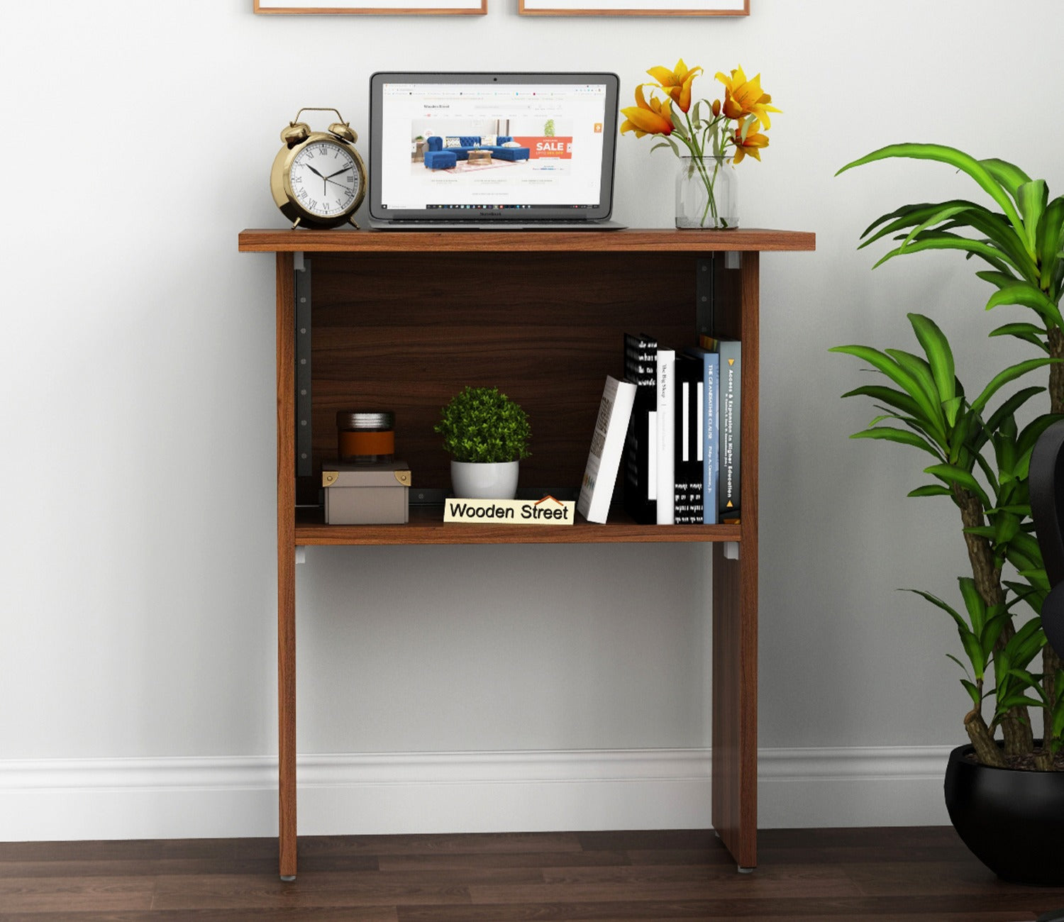 Capella Study Table with Shelf (Exotic Teak Finish)
