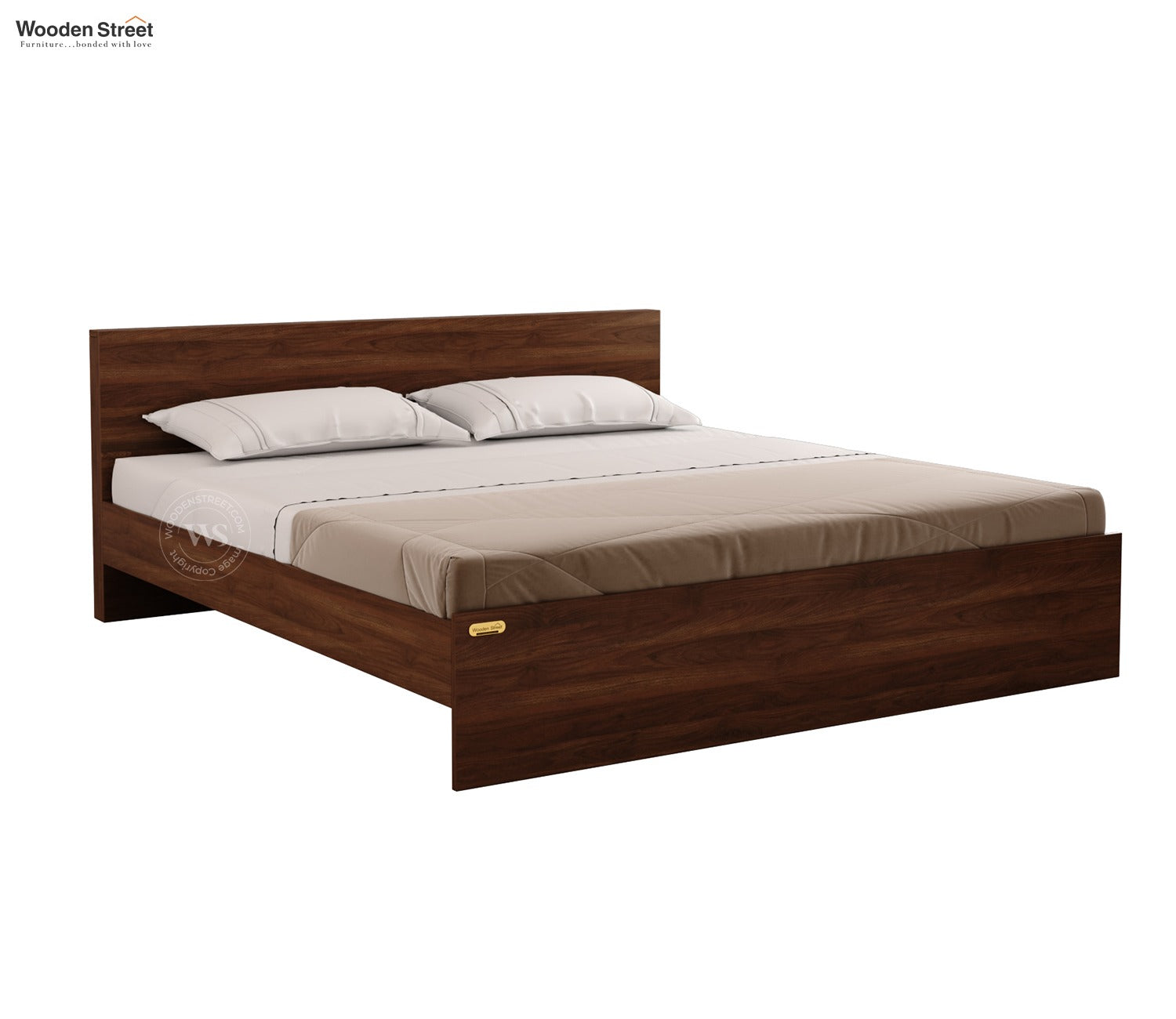 Clemency Bed without Storage (King Size, Columbian Walnut Finish)