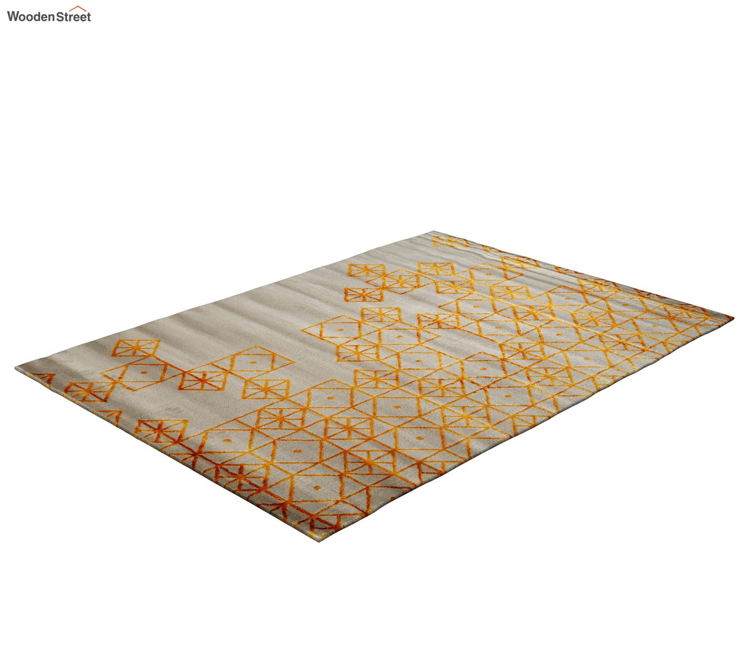 Rusty Terra Beige Geometrical Carpet (7.5 x 5 Feet)