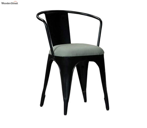 Aero Metal Arm Chair With Fabric (Black)