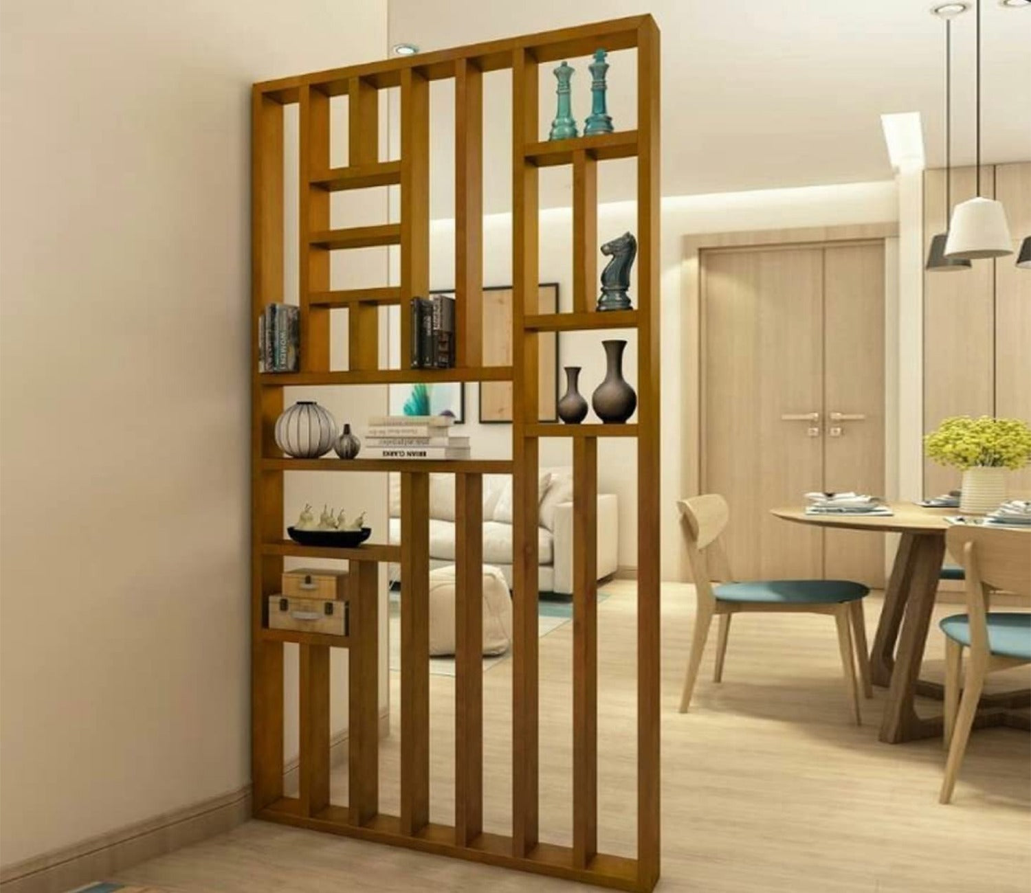 Handcrafted Wooden Assembled Wooden Partition