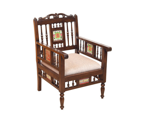 Mora Single Seater Teak Wood Sofa