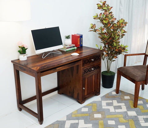Cambrey Office Table (Honey Finish)