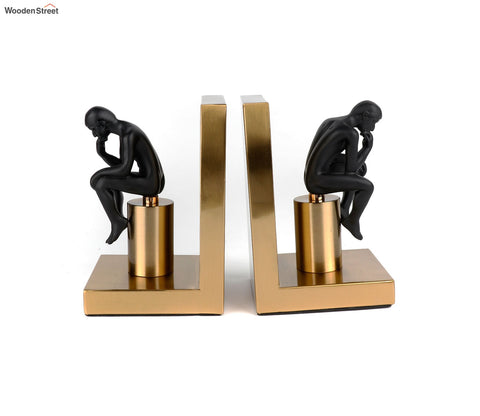 Enigmatic Black And Gold Book End