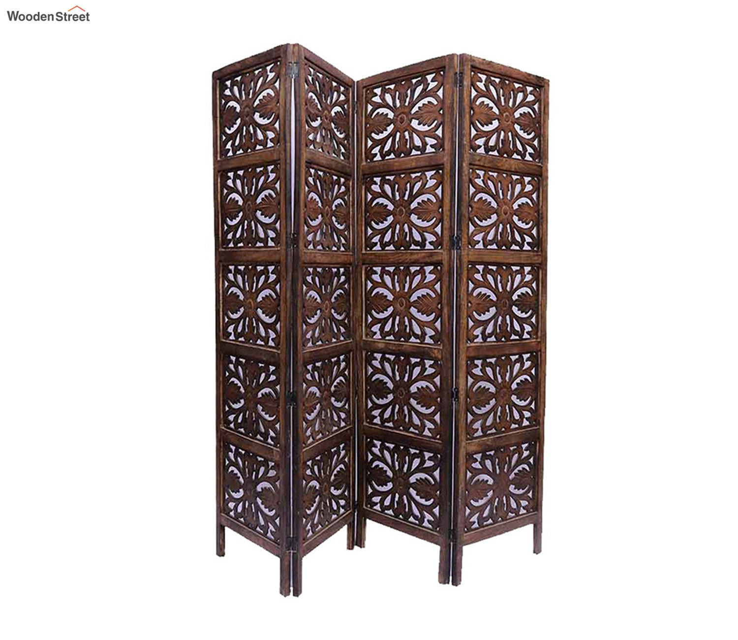 Aiba 4 Panel Carved Wooden Partition