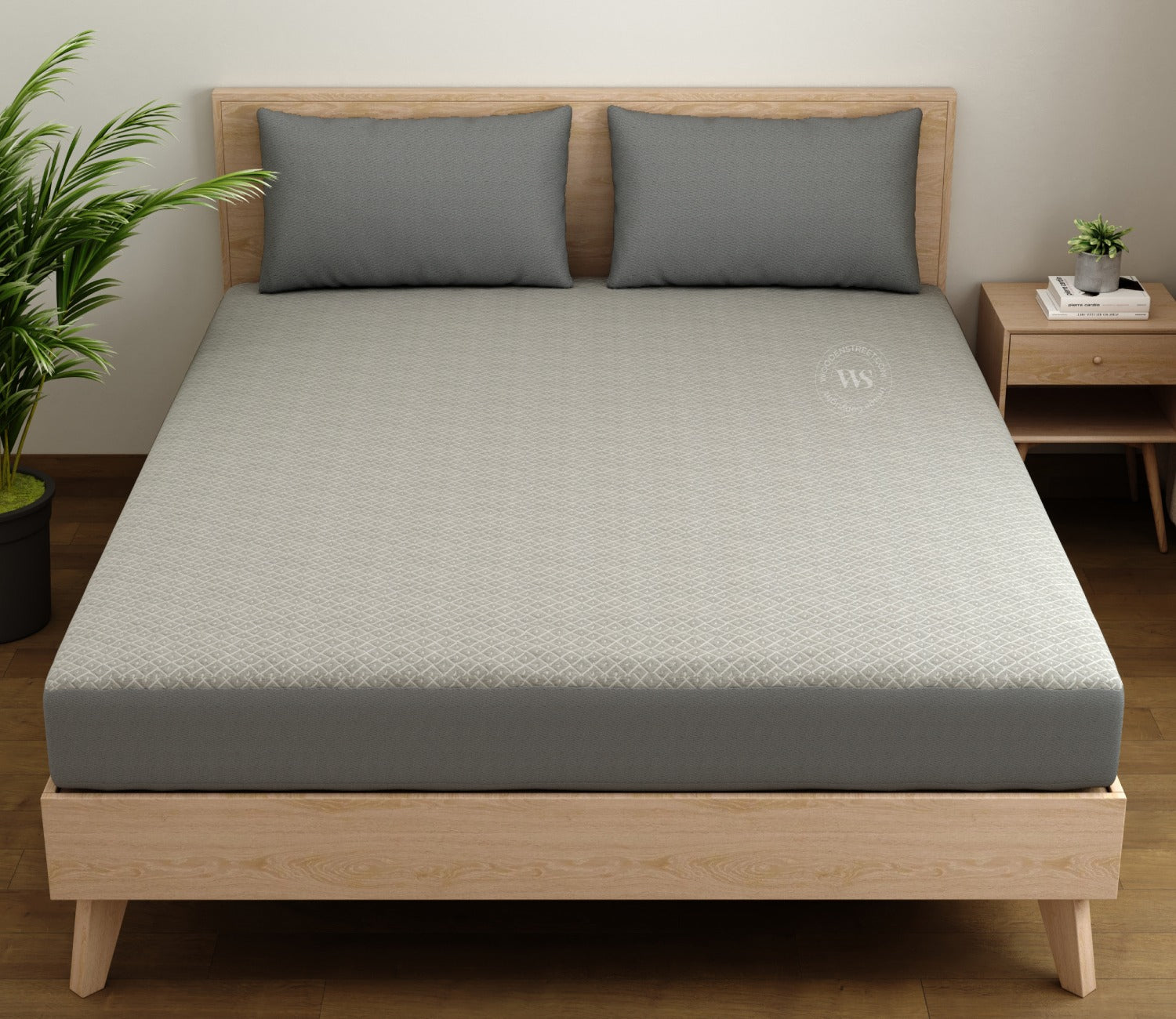Matrix Ultra Soft Melange Cotton Breathable Hypoallergenic Waterproof Mattress Protector (King Size, Grey, 72 x 72 Inches)