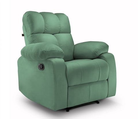Valios 1 Seater Manual Fabric Recliner Chair (Green)