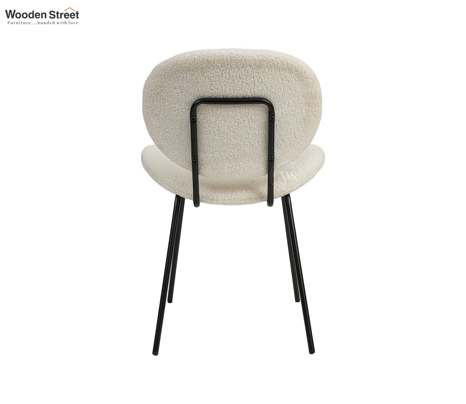 Clouda Modern Upholstered Chair in Boucle Fabric (White)