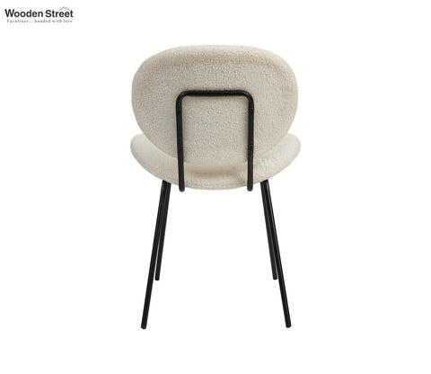 Clouda Modern Upholstered Chair in Boucle Fabric (White)