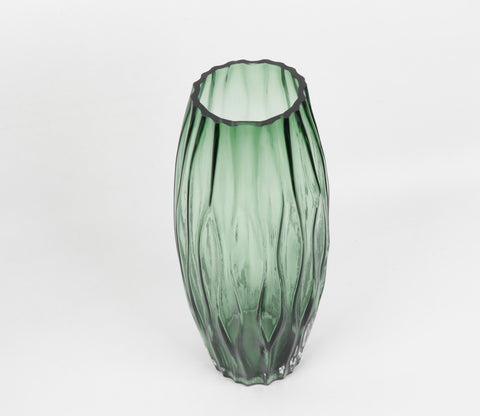 Greenwish Diamnond Textured Vase (Dark Green, L)