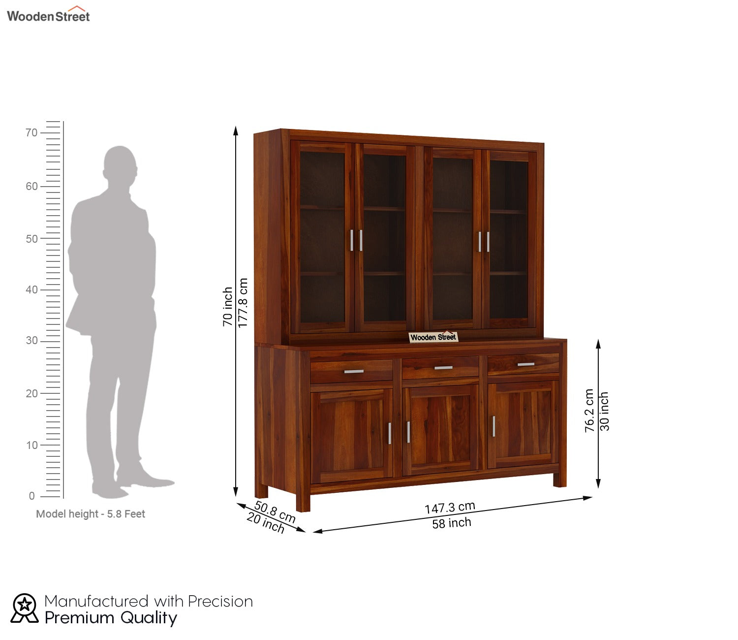 Bago Kitchen Cabinet (Honey Finish)