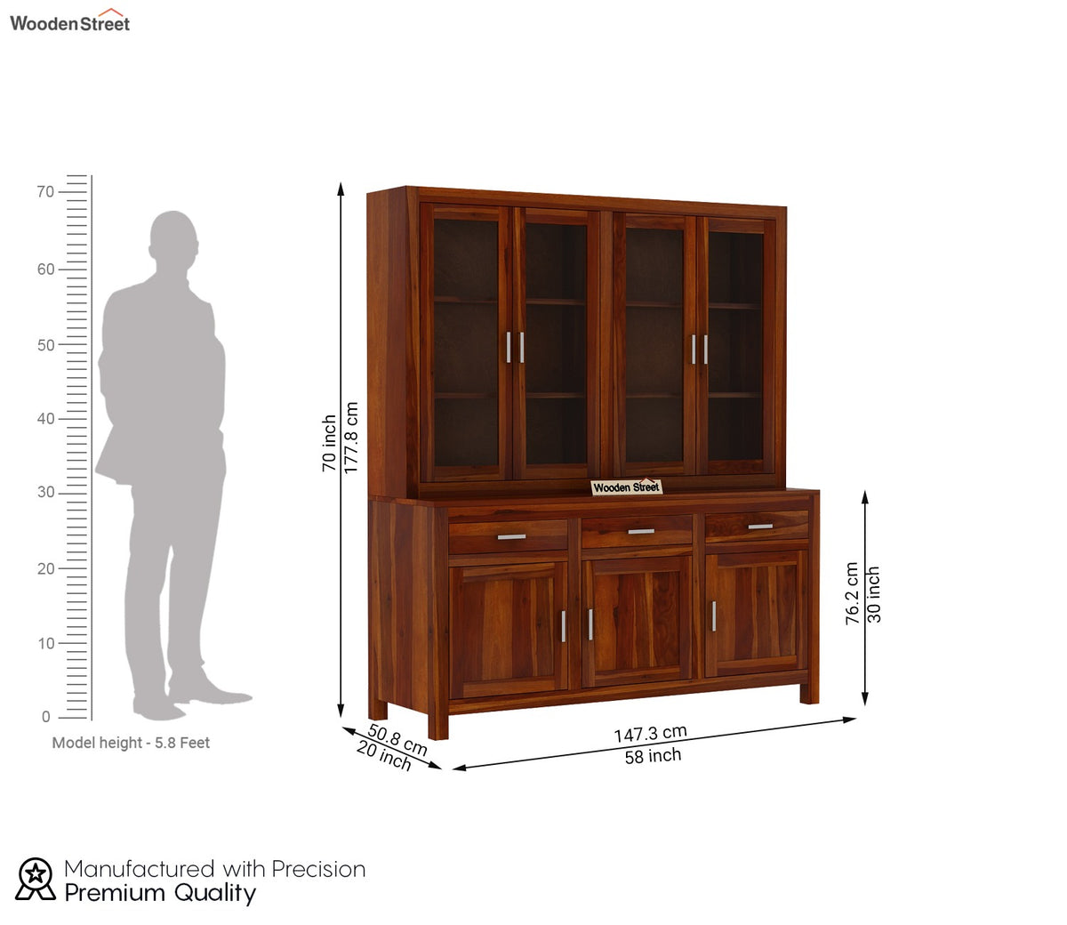 Bago Kitchen Cabinet (Honey Finish)