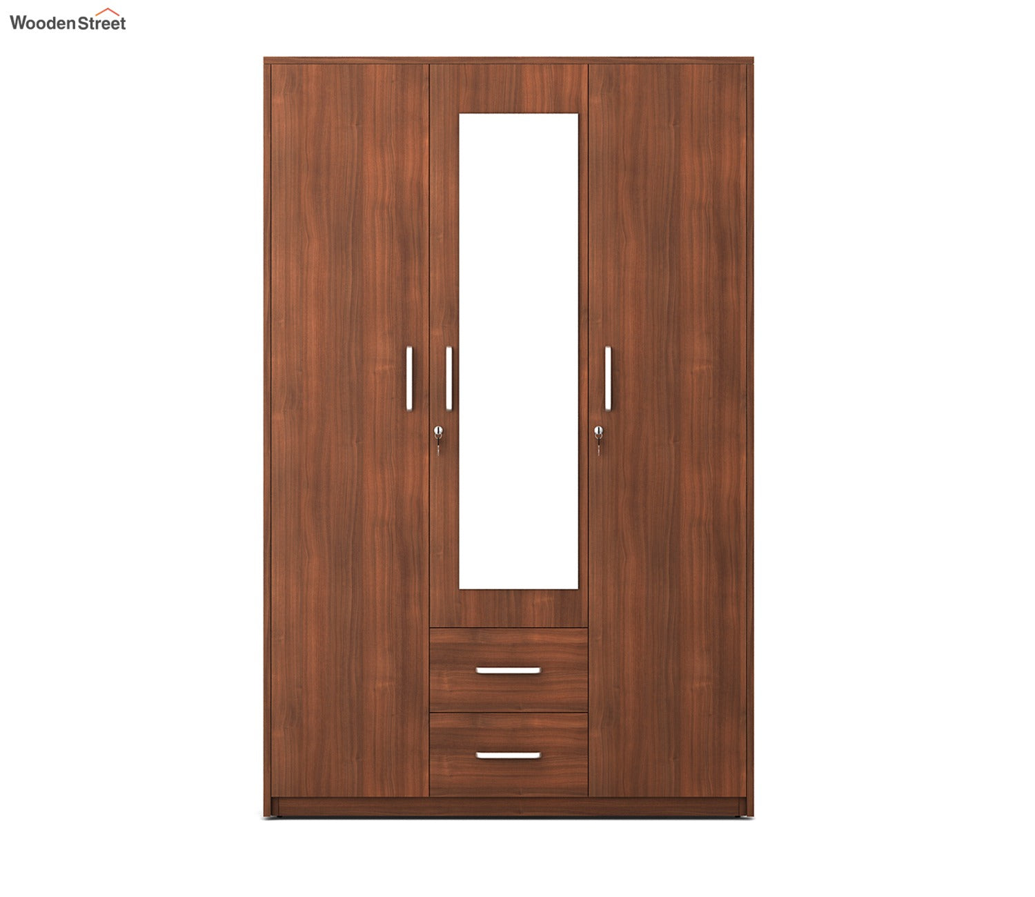 Kosmo Apex 3 Door Dresser Wardrobe (Exotic Teak Finish)