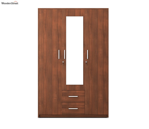 Kosmo Apex 3 Door Dresser Wardrobe (Exotic Teak Finish)