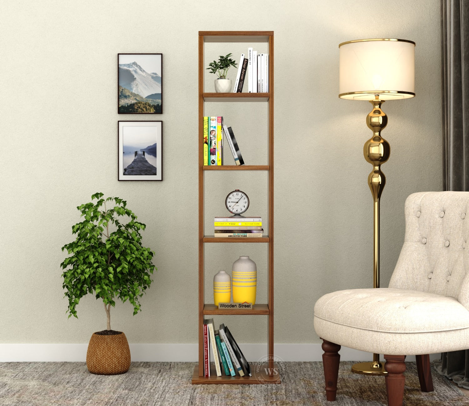 Canny Book Shelf (Exotic Teak Finish)
