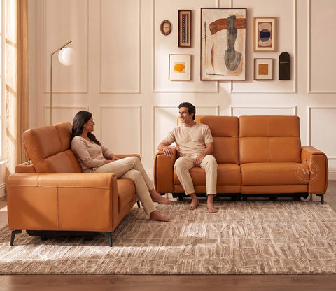Blacksburg Luxe Electric Recliner 3+2 Seater Sofa (Urban Tan)