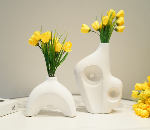 Tranquil Pot Ceramic Vase (White, S)