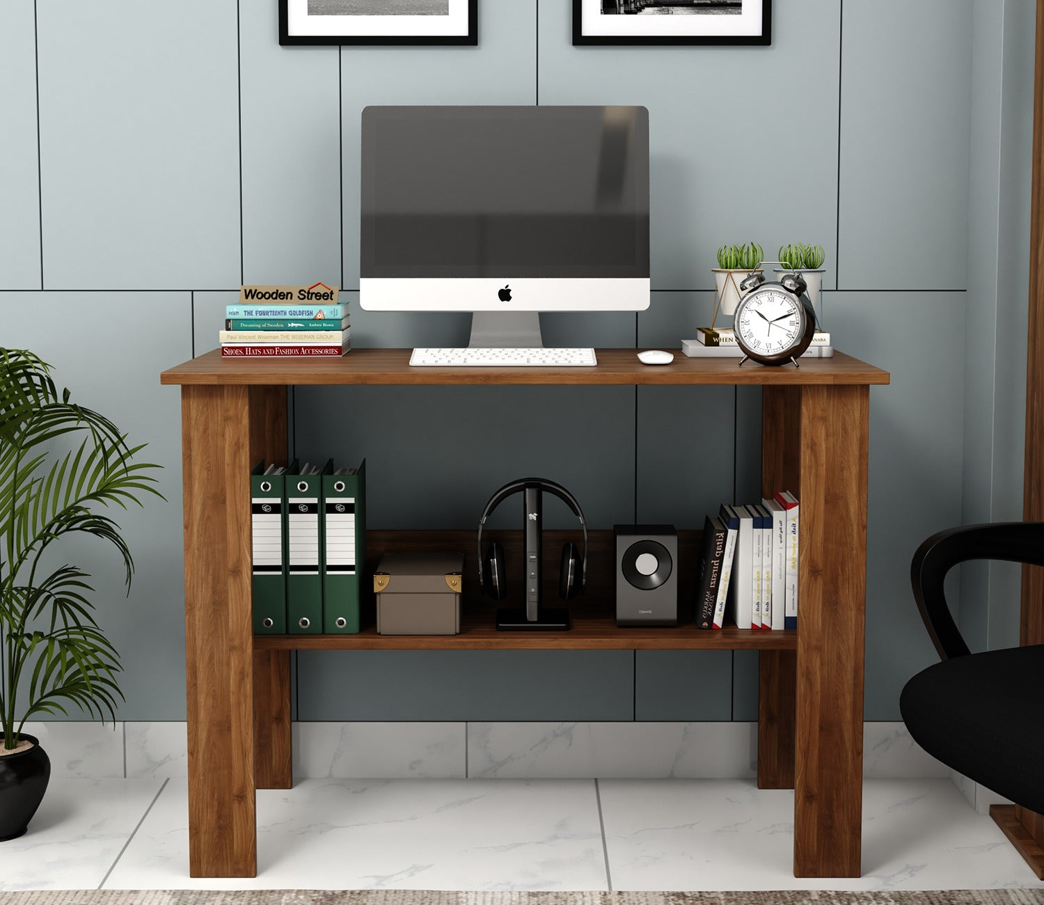 Brook Engineered Wood Study Table (Columbian Walnut Finish)