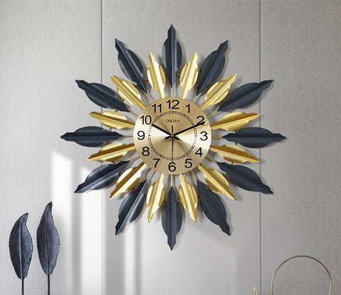 Black and Golden Designer Metal Wall Clock