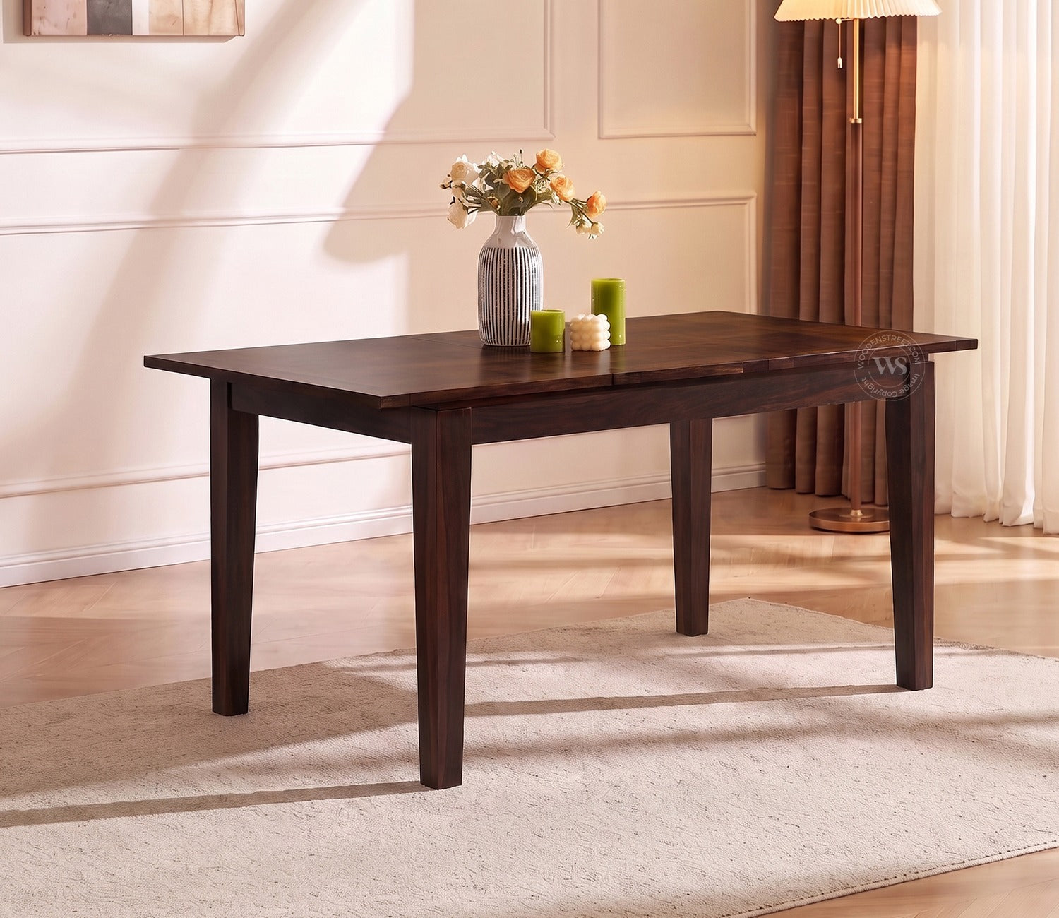 Tim Extendable 4 Seater Dining Table (Walnut Finish)