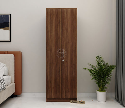 Lillian 2 Door Wardrobe with Shelves (Columbian Walnut Finish)