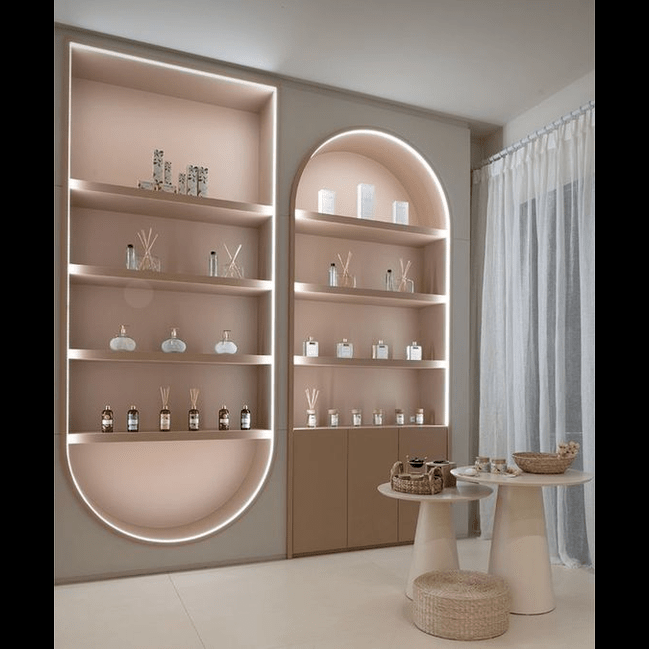 Trueliving Grey Fantastic Cosmetic shelves retail store cosmetic display rack L60*W30*H182 CM