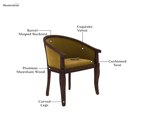 Arctic Arm Chair (Velvet, Walnut Chestnut Brown)