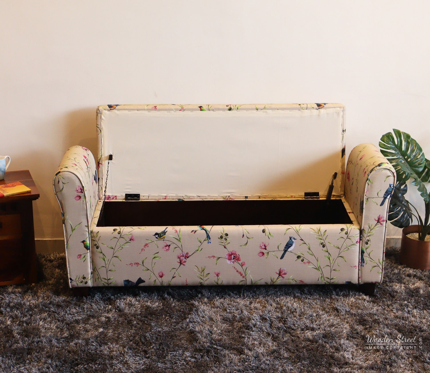 Jade Bench With Storage (Cream Robins)