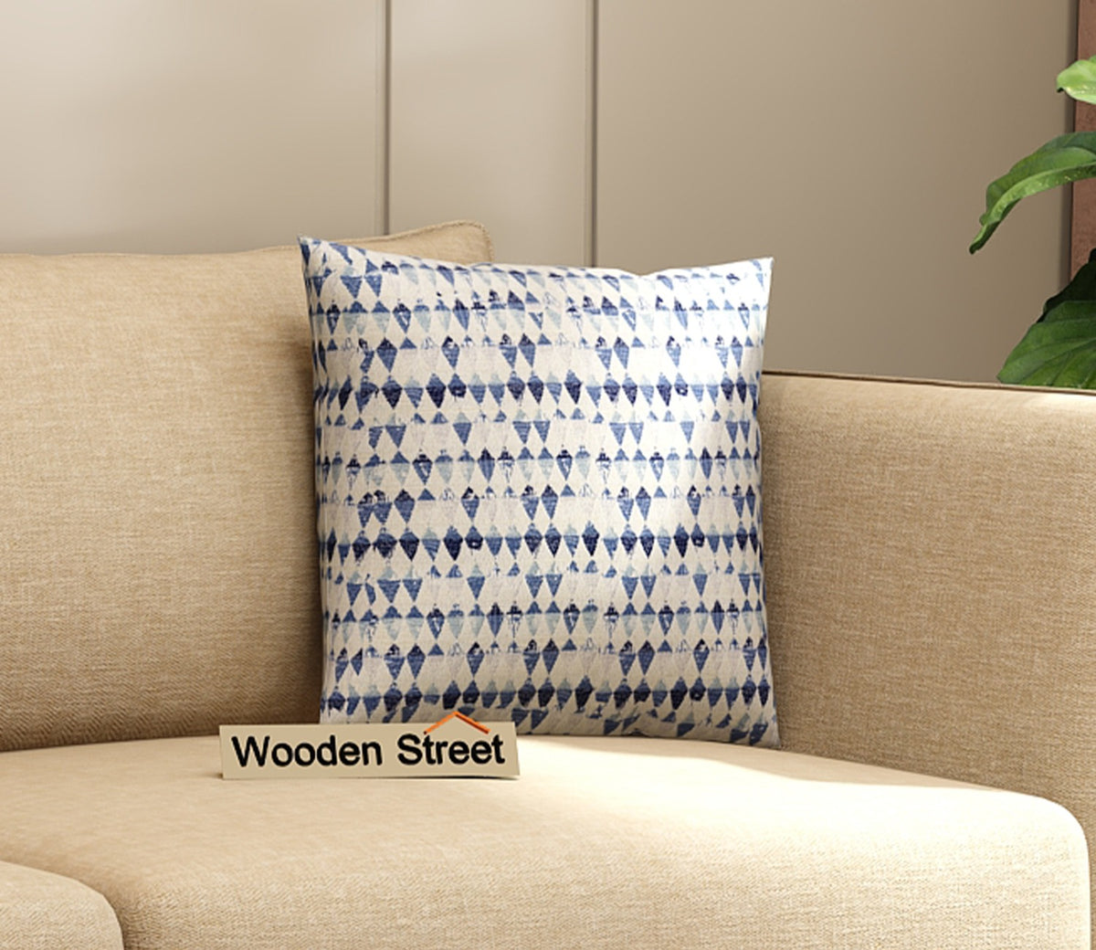 Krista Cushion Cover with Filler - Pack of 1 (16x16 Inch, Arctic Diamonds)