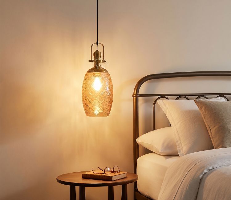 Sylvia Glass Lampshade Hanging Lights (Amber)