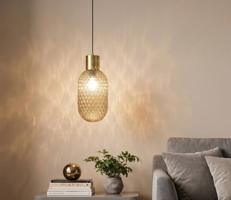 Eron Amber Glass Pendant Light