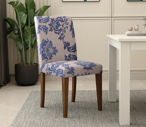 Grace Floral Printed Polyester Spandex 1 Piece Chair Cover (Blue)
