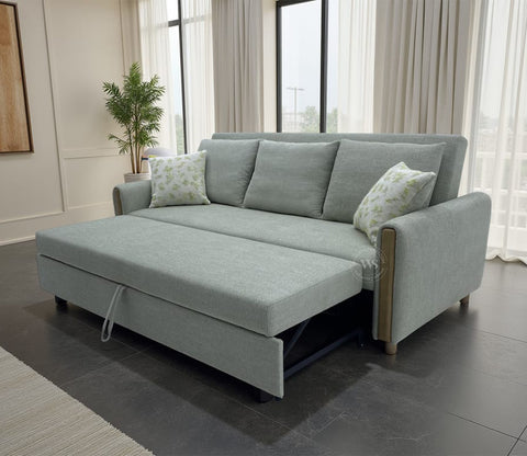Kairo Fabric Pull-Out Sofa Cum Bed with Under Seat Storage (Grey)