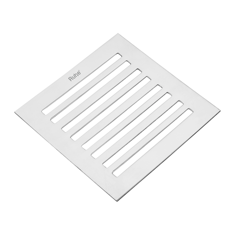 Trueliving_Long Grating Silver Floor Drain (5 x 5 inches)