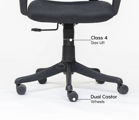 Leo Mid Back Mesh Office Chair (Black)