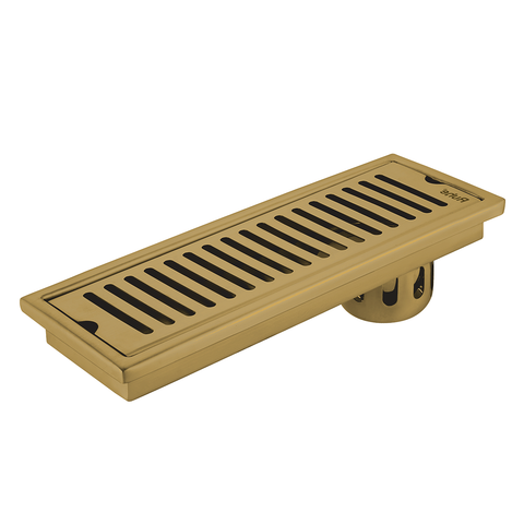 Trueliving Home Brown Vertical Shower Drain Channel (12 x 4 Inches) YELLOW GOLD PVD Coated