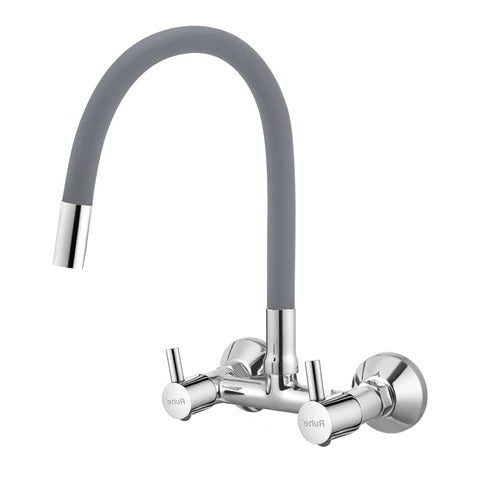 Trueliving Modern  Kara Sink Mixer Brass Faucet with Silicone Grey Flexible Spout20 Inches