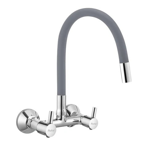 Trueliving Modern  Kara Sink Mixer Brass Faucet with Silicone Grey Flexible Spout20 Inches