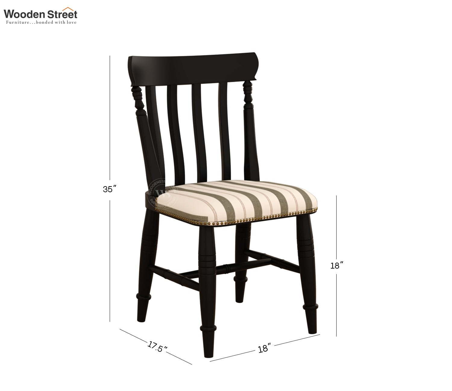 Kanak Designer 6 Seater Sheesham Wood Dining Table Set with Mishaan Quartz Top Table and Misha Chair (Black Finish)