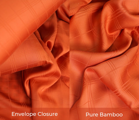 Vegan Dobby Organic Bamboo King Size Bed Sheet with 2 Pillowcases (Orange)