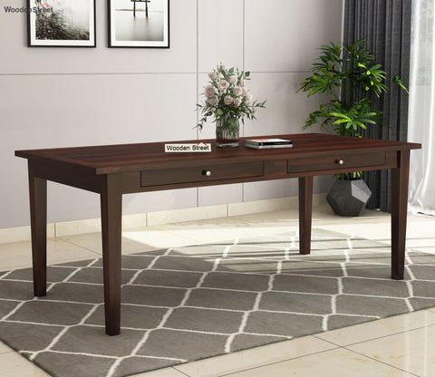 Mcbeth 8 Seater Dining Table With Storage (Walnut Finish)