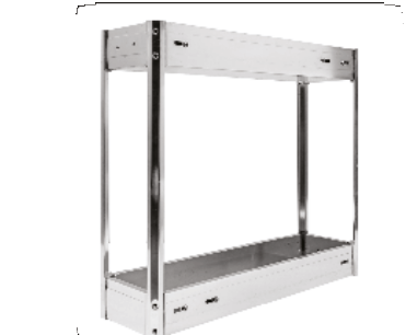 Trueliving_GLOSSY SPARKLE BOTTLE PULLOUT - TWO SHELF (WITH UNDER MOUNT QUADRO) *4'' 100MM 150MM Cabinet
