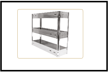 Trueliving_GLOSSY SPARKLE BOTTLE PULLOUT - THREE SHELF (WITH UNDER MOUNT QUADRO) *4'' 100MM 150MM Cabinet
