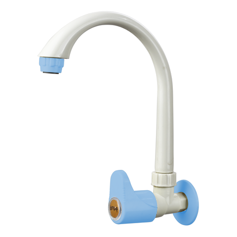 Truliving_Indigo Oval Sink Tap with Swivel Spout PTMT Faucet 15 MM White Blue