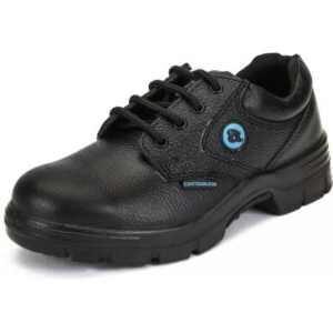 Trueliving_New Arrivals-Safety Products-Bata Zappy Leather & Mesh Steel Toe Black Work Safety Shoes, Size: 6