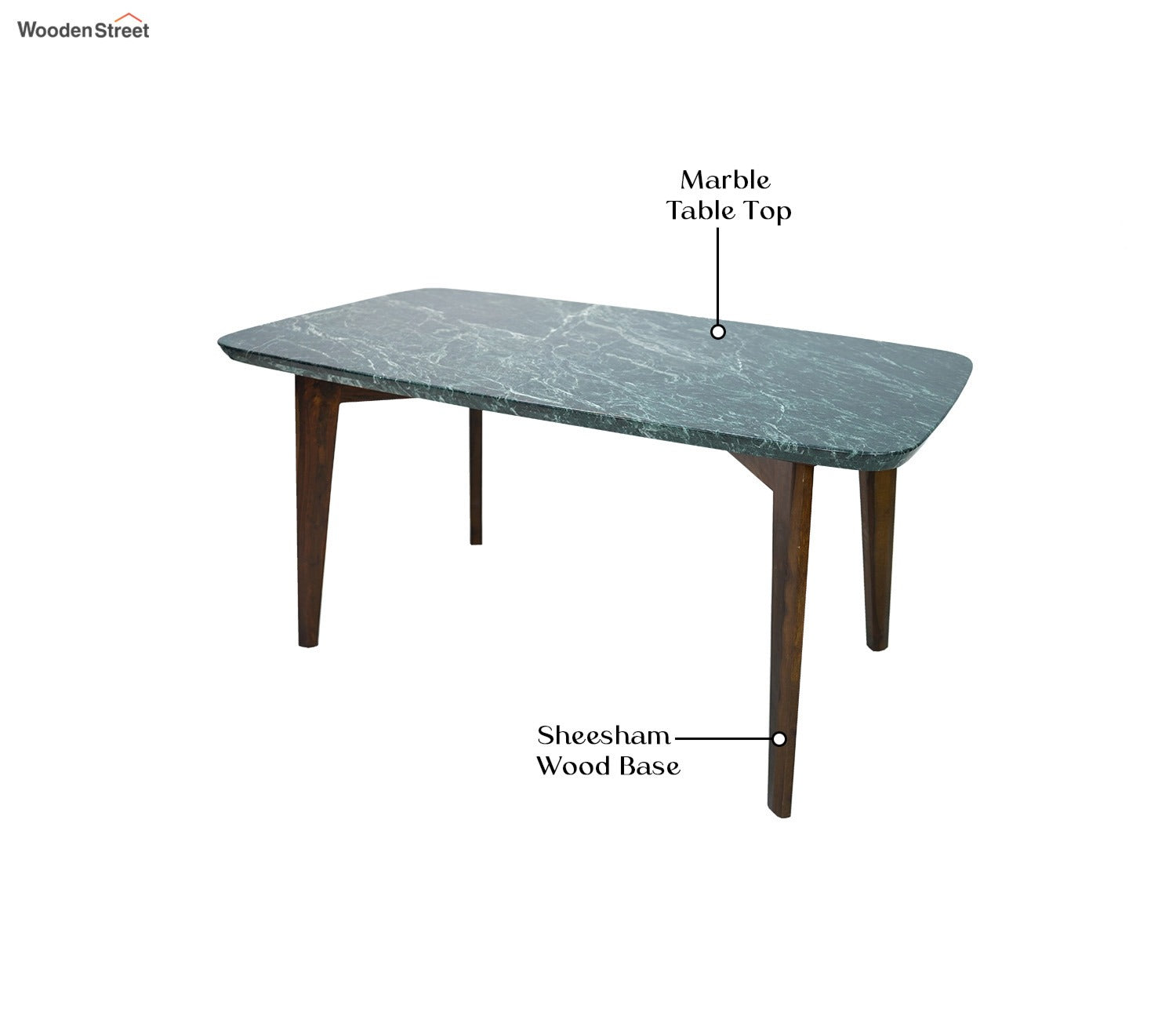 Fressia Green Marble Top 6 Seater Dining Set (Green)