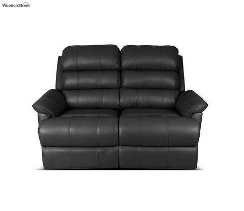 Valencia Leatherette Two Seater Motorized Recliner (Black Upholstery)